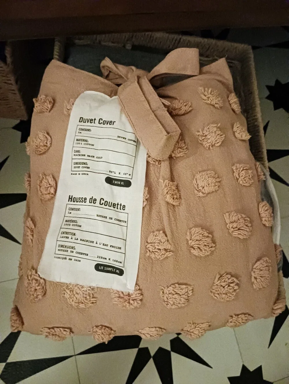 Urban Outfitters Tufted Dot 100% Cotton Duvet Cover In Honey